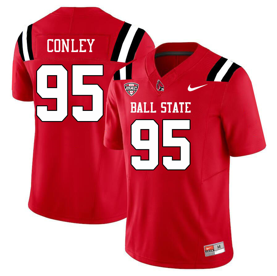 Ball State Cardinals #95 Darin Conley College Football Jerseys Stitched Sale-Cardinal